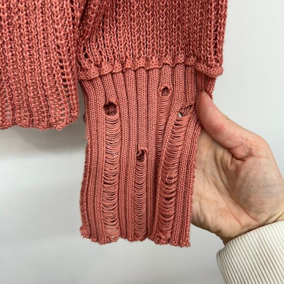 BKE Buckle Pink Button Up Knit Pointelle Tank & Cardigan Sweater Set Medium - Picture 6 of 9